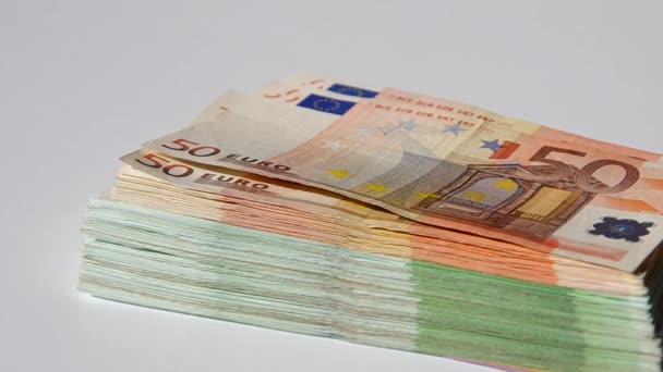Çok para Euro banknot — Stok video