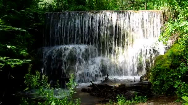 Waterval in het Nationaalpark Slowaaks Karst, in het dorp met de naam Haj — Stockvideo