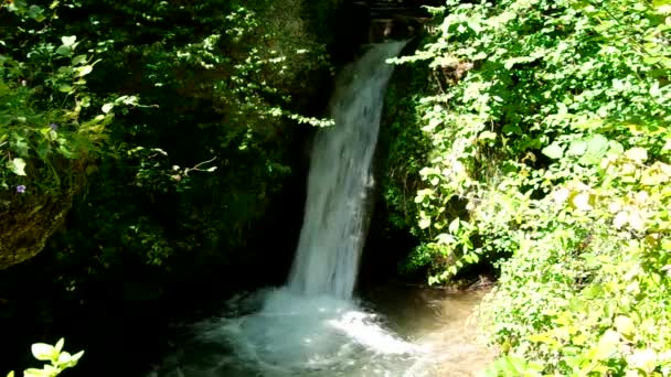 Водопад в Национальном парке Словацкий карст, в селе Хадж — стоковое видео
