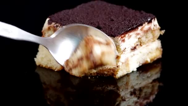 Tiramisu cake — Stock Video
