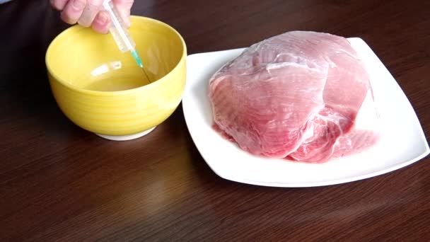 Carne de cerdo preparada para la transformación — Vídeo de stock