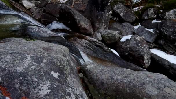 Waterfalls of Studeny potok in High Tatras mountains — Stock Video