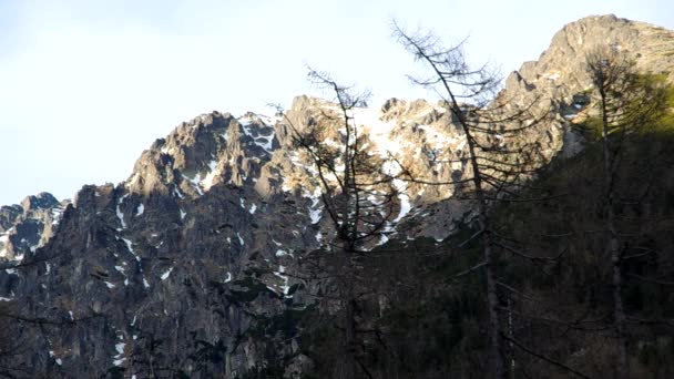 Weergave van Lomnicky piek, hoge Tatra gebergte — Stockvideo