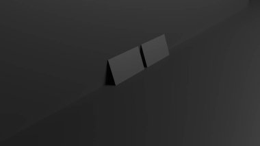 3d Render siyah kartvizit Özel kağıt maketi  