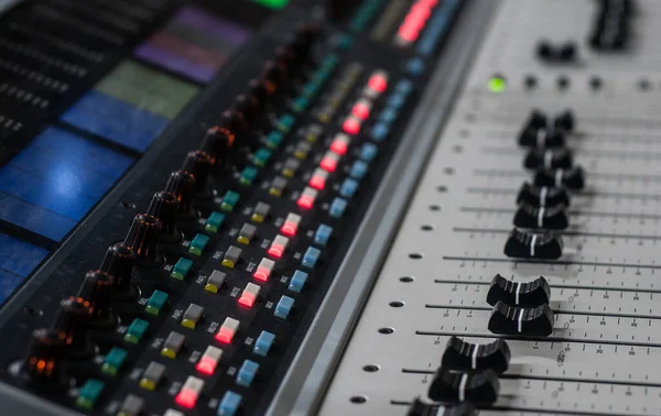 Geluidsconsole Mixer Close — Stockfoto