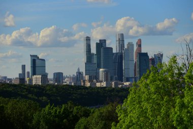 Şehir manzarası: Moskova şehir kompleksinin gökdelenleri