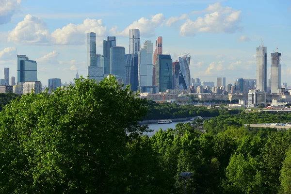 Городской Пейзаж Небоскребы Комплекса Москва Сити — стоковое фото