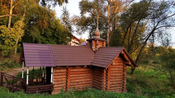 Wiosna Święty Źródło Ikona Boski Życiodajny Wiosenny Wieś Bykowo Kąpiel — Zdjęcie stockowe