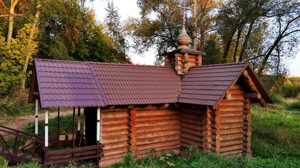 Wiosna Święty Źródło Ikona Boski Życiodajny Wiosenny Wieś Bykowo Kąpiel — Zdjęcie stockowe