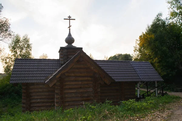 Wiosna Święty Źródło Ikona Boski Życiodajny Wiosenny Wieś Bykowo Kąpiel — Zdjęcie stockowe