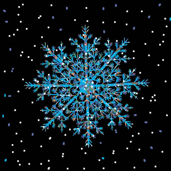 Illustration Von Schneeflocken Schneeflocke Auf Schwarzem Hintergrund — Stockfoto