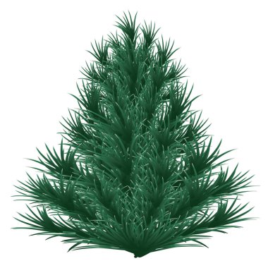 Beyaz arka planda Noel ağacı. Vektör illüstrasyonu