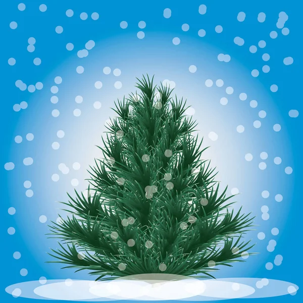 Árvore Natal Fundo Azul Ilustração Vetorial — Fotografia de Stock