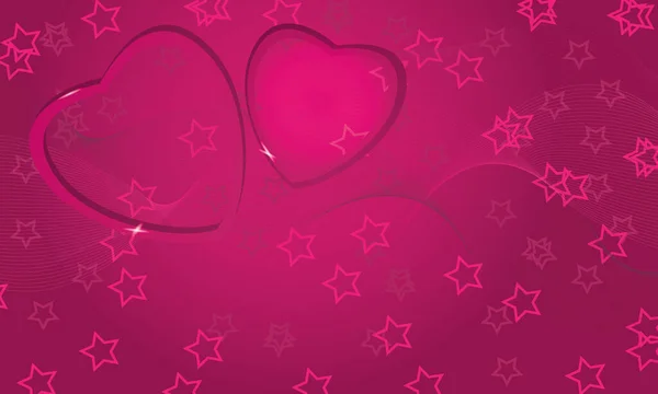 Illustration Two Hearts Pink Background Ard Two Hearts — Stock Photo, Image