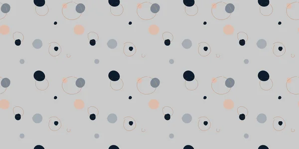 Doodle Seamless Pattern Broken Wavy Lines Triangles Dots Grey Background — Foto Stock