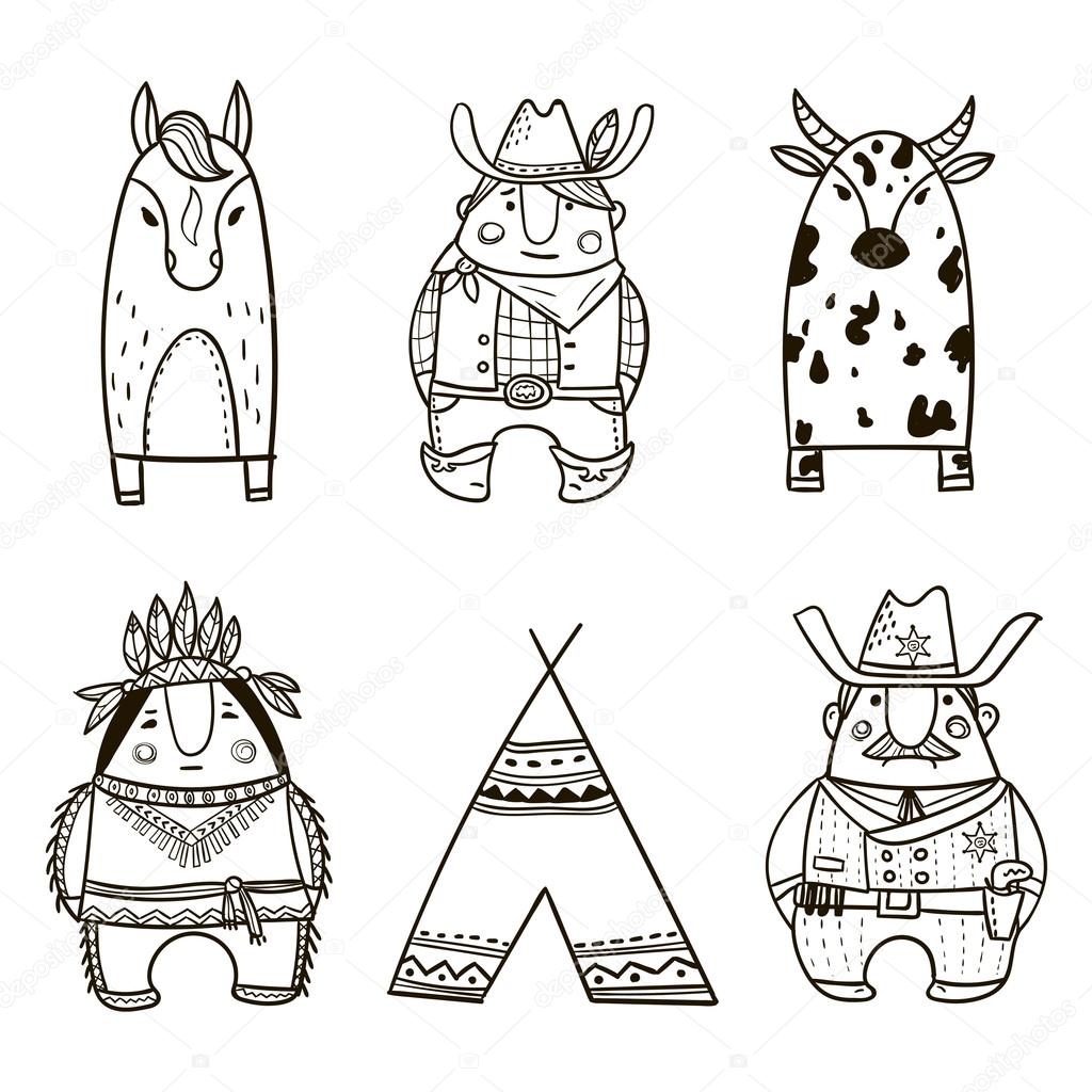 Wild West cartoon icons set - Illustration. Stock Vector Image by ©Salvadorova #103531302 Wild West cartoon icons set - Illustration. Stock Vector Image by ©Salvadorova #103531302