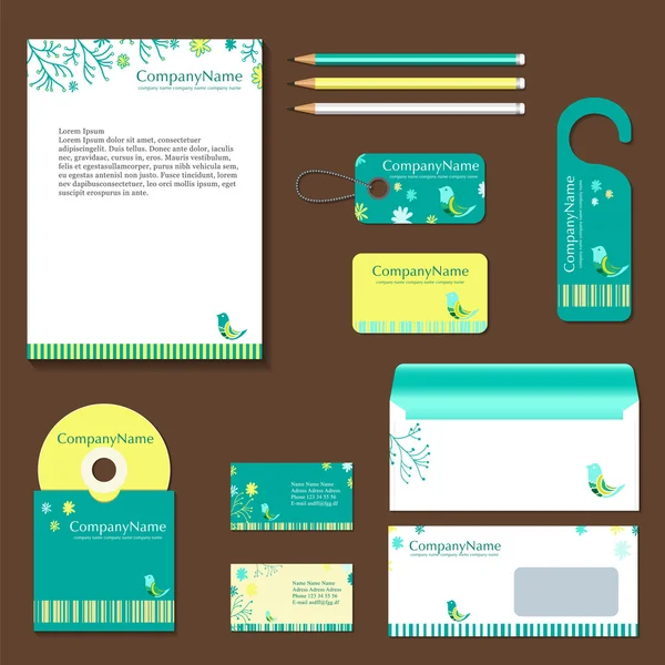 Sjabloon briefpapier. Huisstijl business set. -Ik — Stockvector