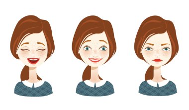 Kadın ifade kümesi - illüstrasyon