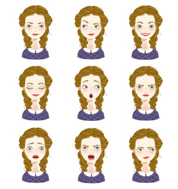 kadın avatar ifade kümesi 