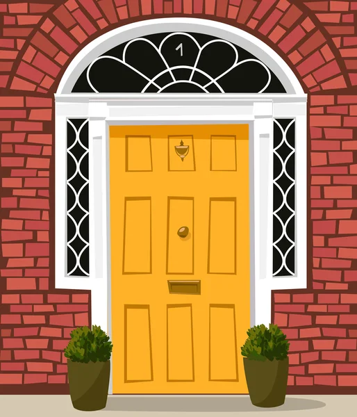 Puerta delantera de estilo antiguo . — Vector de stock