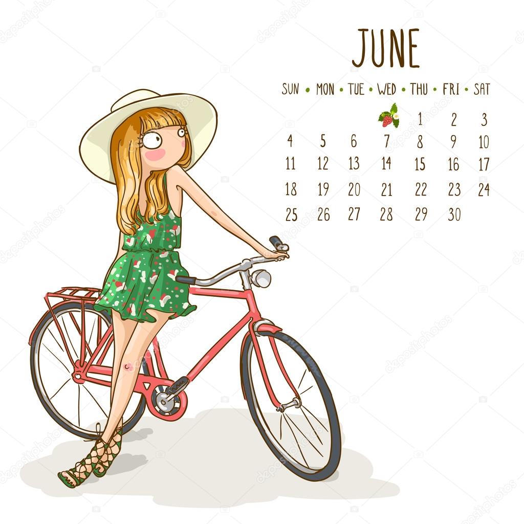 calendar-2017-june-month-season-girls-design-vector-illustrat-stock