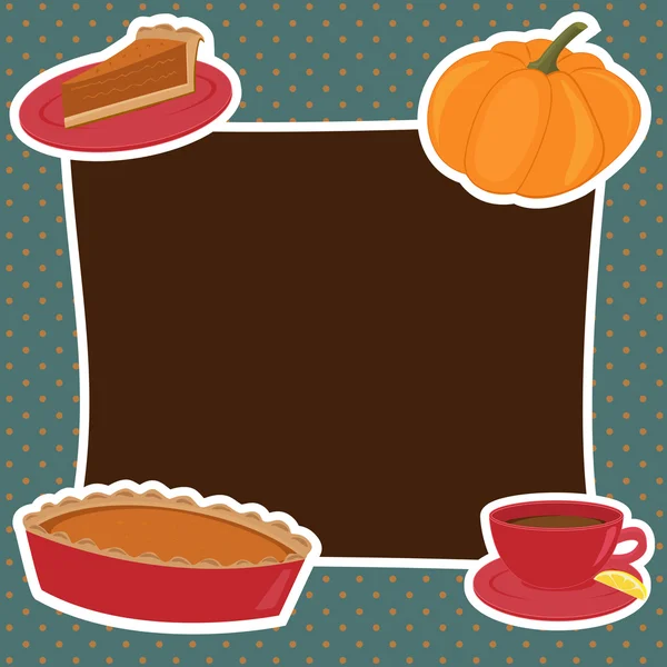 Pumpkin Pie Frame - Illustration — Stock Vector