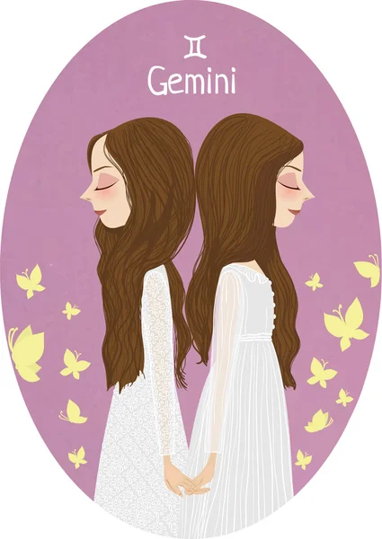 Horoscope. Zodiac signs-Gemini — Stock Vector