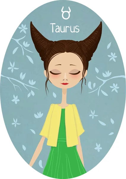 Horoscope. Signes du zodiaque-Taureau — Image vectorielle