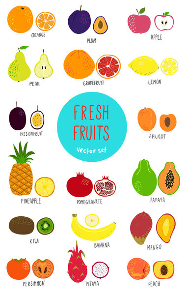 Fruits set - illustration.