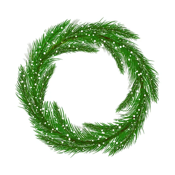 Zelený vánoční věnec - ilustrace — Stockový vektor