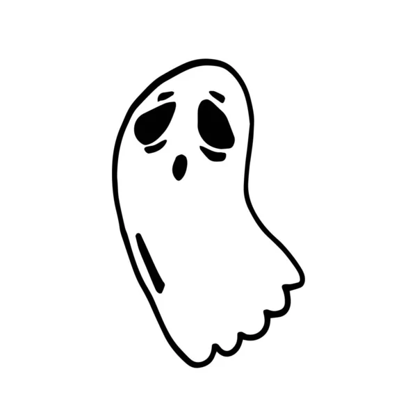 Clip Art Funny Ghost Ilustrație Vectorială Desenată Mână Fantomei Fundal — Vector de stoc