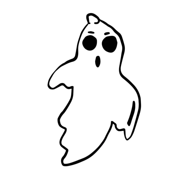 Clip Art Funny Ghost Ilustrație Vectorială Desenată Mână Fantomei Fundal — Vector de stoc