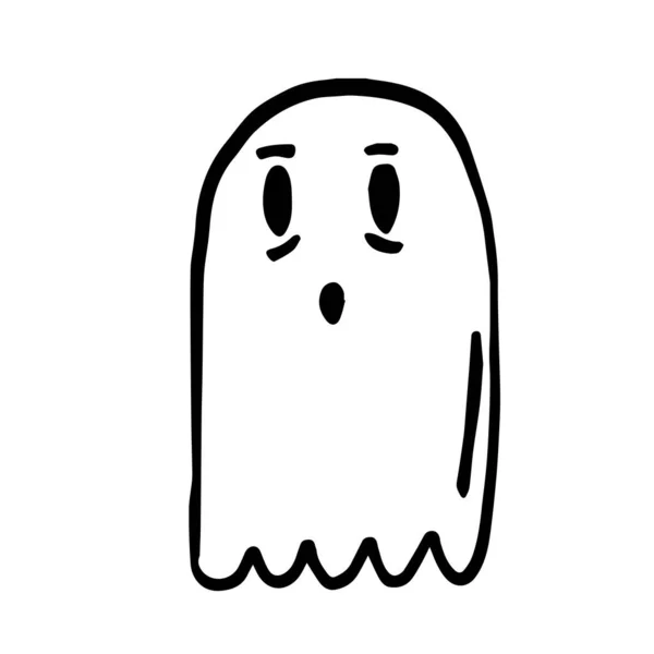 Clip Art Funny Ghost Ilustrație Vectorială Desenată Mână Fantomei Fundal — Vector de stoc