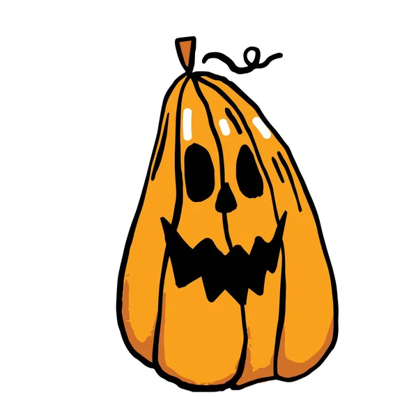 Halloween Dibujado Mano Clip Vectores Calabaza Calabaza Dibujos Animados Con — Archivo Imágenes Vectoriales