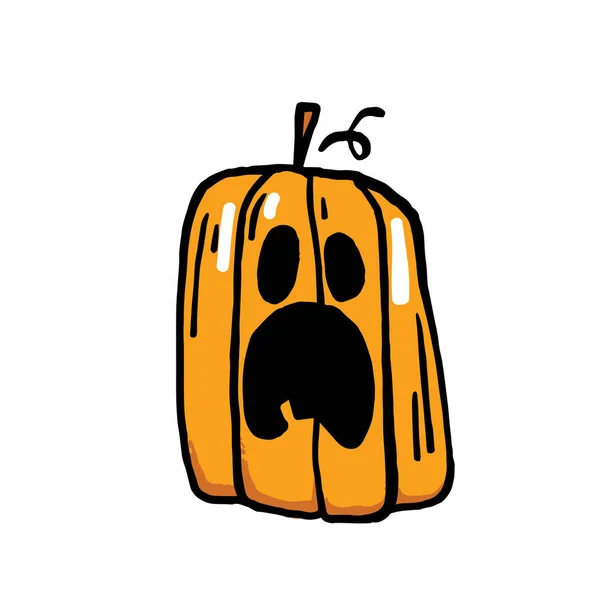 Halloween Handgezeichnete Vektor Clip Art Von Kürbis Cartoon Kürbis Mit — Stockvektor