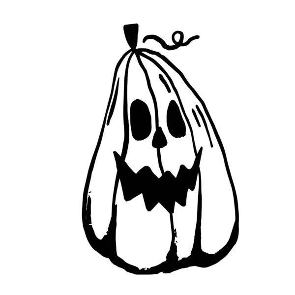 Halloween Mână Desenat Vector Clip Arta Dovleac Dovleac Desene Animate — Vector de stoc