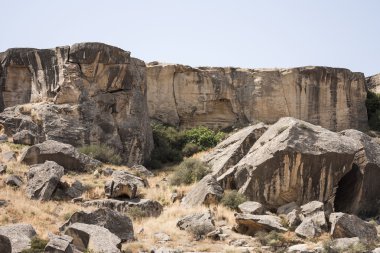  Açık Hava Müzesi rezerv Qobustan Tarih öncesi insan kampı, Azerbaycan
