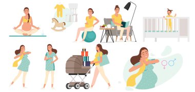 Set, hamile bir kadın bebek bekliyor..