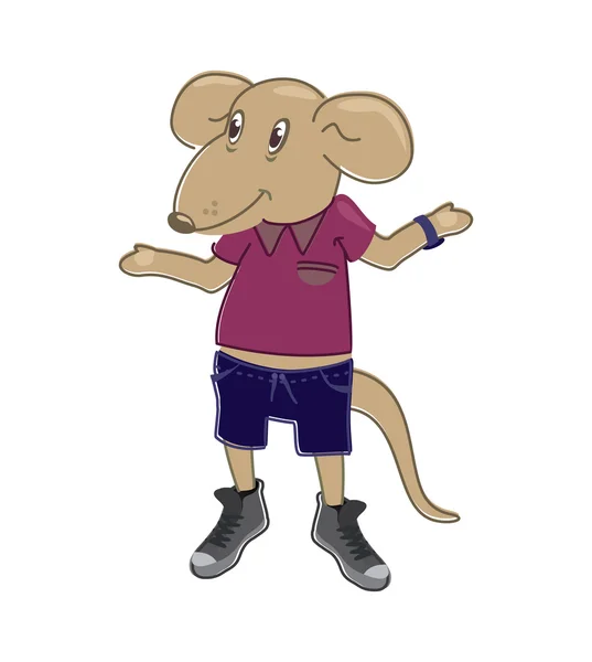 Figure dressed rat. funny vector image — Stock Vector