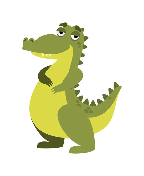 Ilustração vetorial crocodilo engraçado em um fundo branco — Vetor de Stock