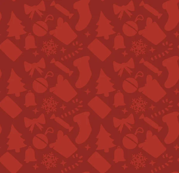 Roter quadratischer weihnachtlicher Hintergrund. Vektor nahtlose Tapete — Stockvektor