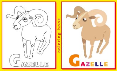 Harfleri ve kelimeleri ile çocuklar için boyama kitabı. Çöp G. ceylan