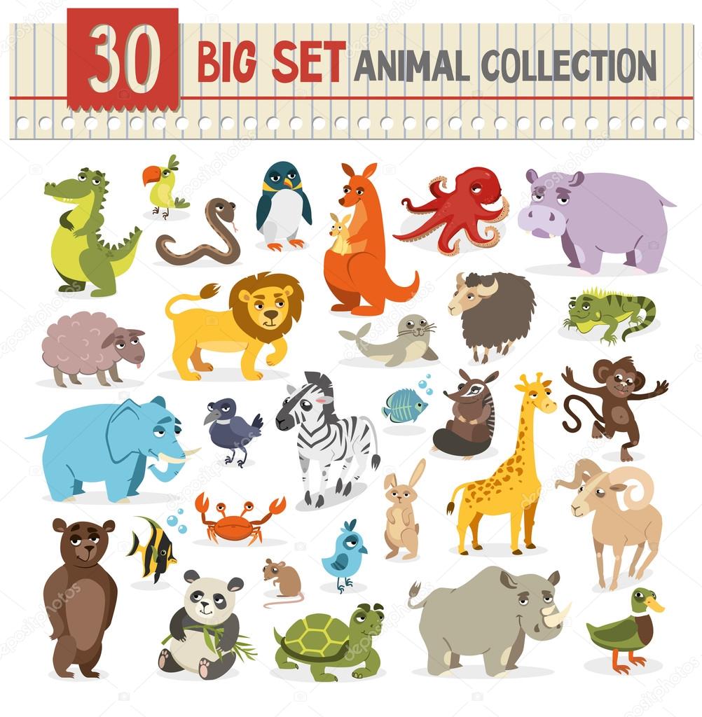 Big collection of cute wild animal. vector illustration on whit Stock Vector Image by ©jodo19 #123428736 Big collection of cute wild animal. vector illustration on whit Stock Vector Image by ©jodo19 #123428736