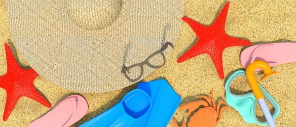 Лето-пляж-3D — стоковое фото