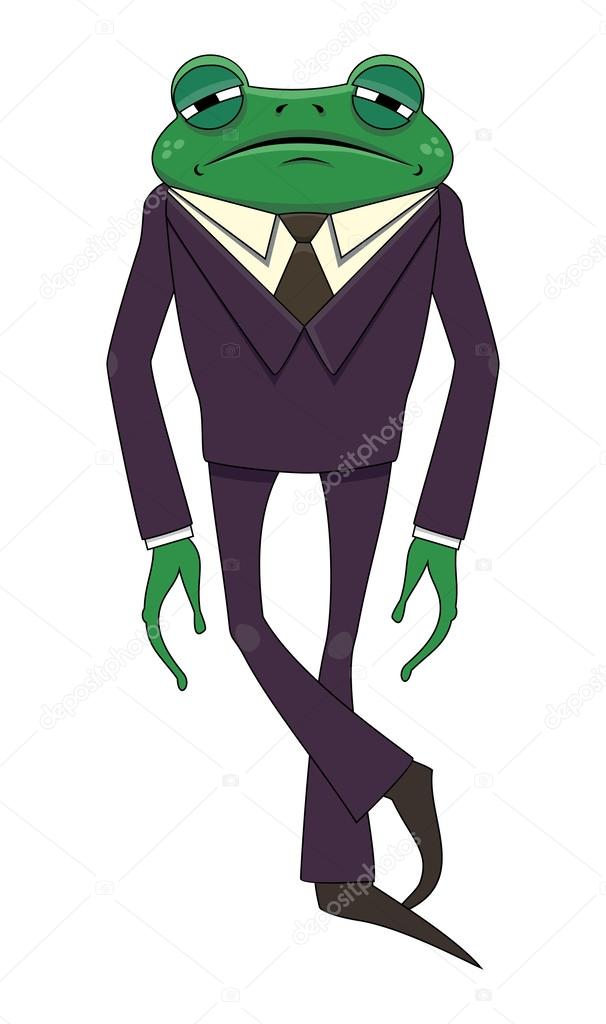 Funny frog in a suit — Stock Vector © jodo19 59301309