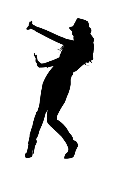 Meisje in de hoed is dansen — Stockvector