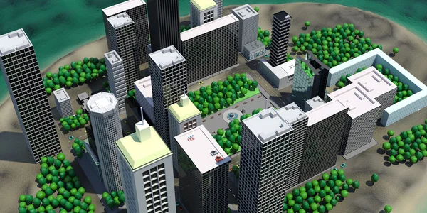 Місто майбутнього. 3D — стокове фото