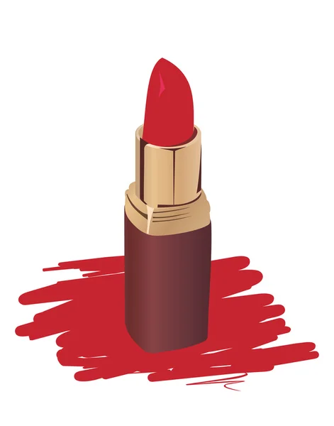 Red lipstick on a white background — Stock Vector