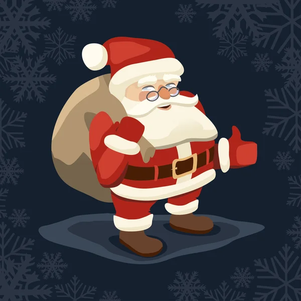 Joyeux Père Noël sur un fond sombre — Image vectorielle
