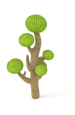 3D görüntü stilize ağaç kumaştan yapılmış
